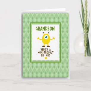 Big Hug Grandson Monster Card