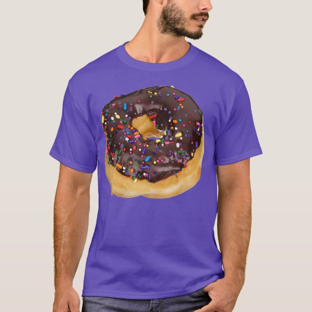 Big Huge Chocolate Frosted Sprinkle Doughnut T-Shirt (Front)