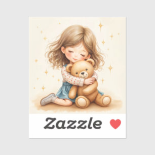 Big Hugs - Cute Girl Hugging Teddy Bear