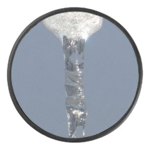 Big Icicle In Blue Sky Hockey Puck
