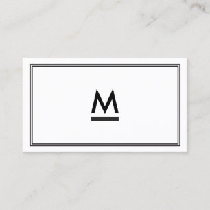Big Initial Modern Monogram in Black and White Business Card