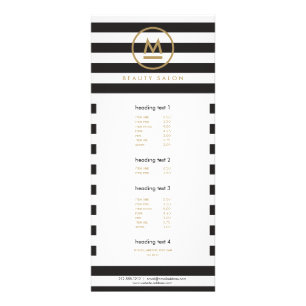 Big Initial Modern Monogram on Bold Stripes Rack Card
