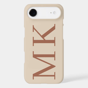 Big Initials Stylish Almond & Sienna Brown