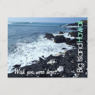 Big Island black sand beach Hawaii postcard