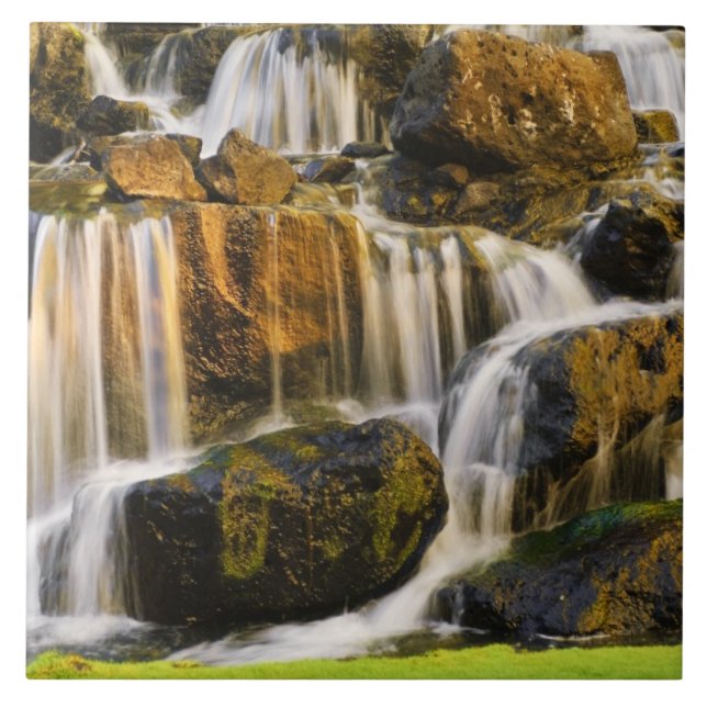 Big Island, Hawaii. Cascading stream, Big Island Tile (Front)