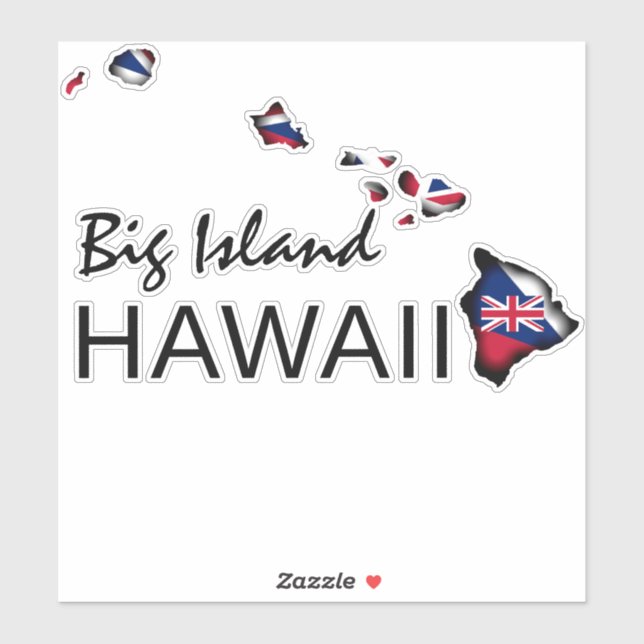 BIG ISLAND - HAWAII ISLANDS HI Flag BLK (Sheet)