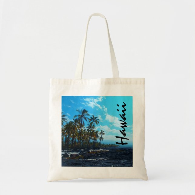 Big Island Hawaii scenic palms reusable bag (Front)