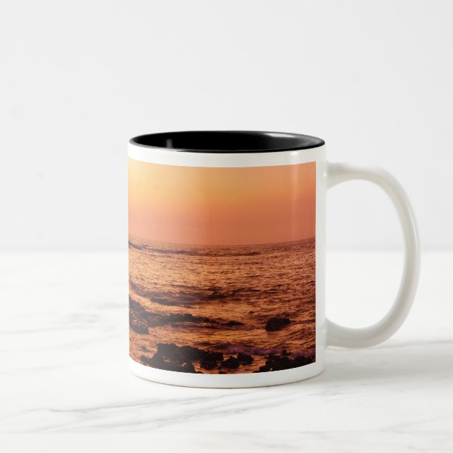 Big Island, Hawaii. Sunset, Big Island Hawaii. 2 Two-Tone Coffee Mug (Right)