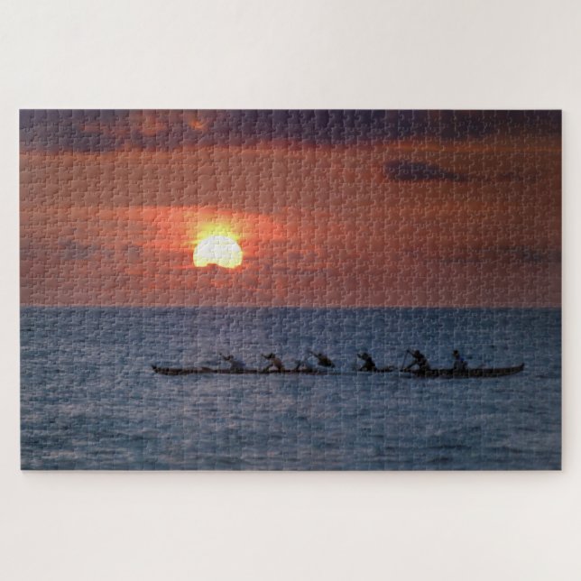 Big Island Outrigger Canoe at Sunset Jigsaw Puzzle (Horizontal)