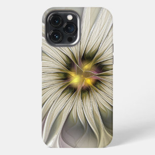 Big Ivory Flower, Abstract Modern Fractal Art iPhone 13 Pro Max Case