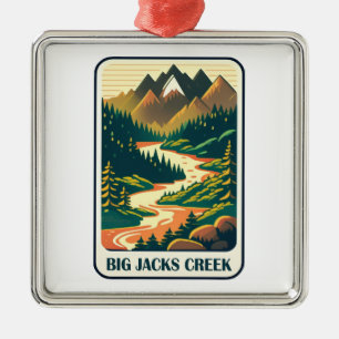 Big Jacks Creek Idaho Colours Metal Ornament