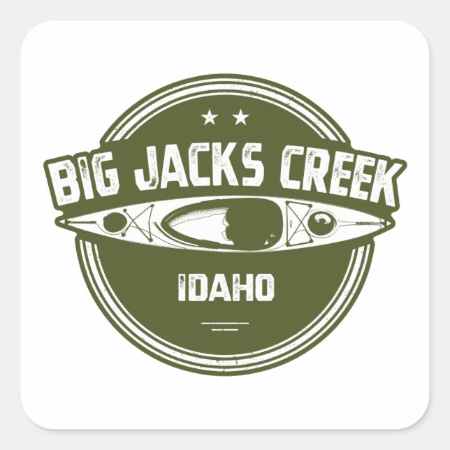 Big Jacks Creek Wild And Scenic River Idaho Kayaki Square Sticker (Front)