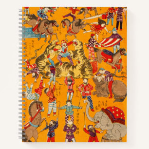 Big Japanese Circus woodblock print Notebook