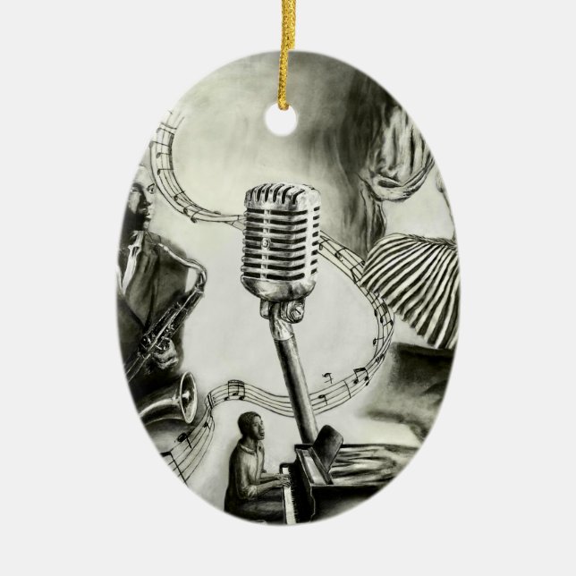 Big Jazz Ceramic Tree Decoration (Front)