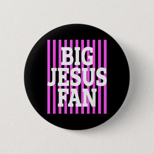 Big Jesus Fan Striped Big Jesus Fan Preppy 6 Cm Round Badge