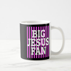 Big Jesus Fan Striped Big Jesus Fan Preppy Coffee Mug
