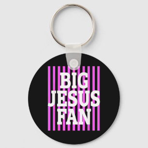 Big Jesus Fan Striped Big Jesus Fan Preppy Key Ring