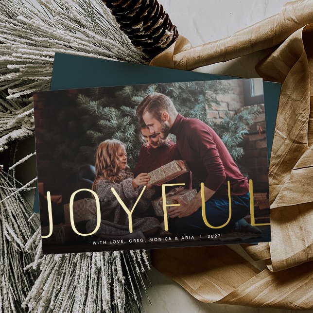 Big Joy | Full Photo Christmas Foil Holiday Card (Creator Uploaded)