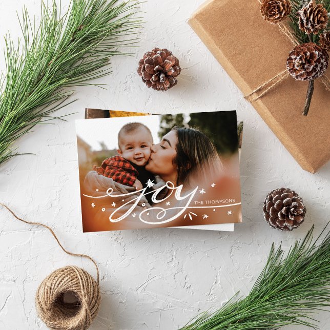 Big Joy Hand Lettered Photo Holiday Card (Creator Uploaded)