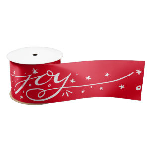 Big Joy Hand-Lettered Red Ribbon Satin Ribbon