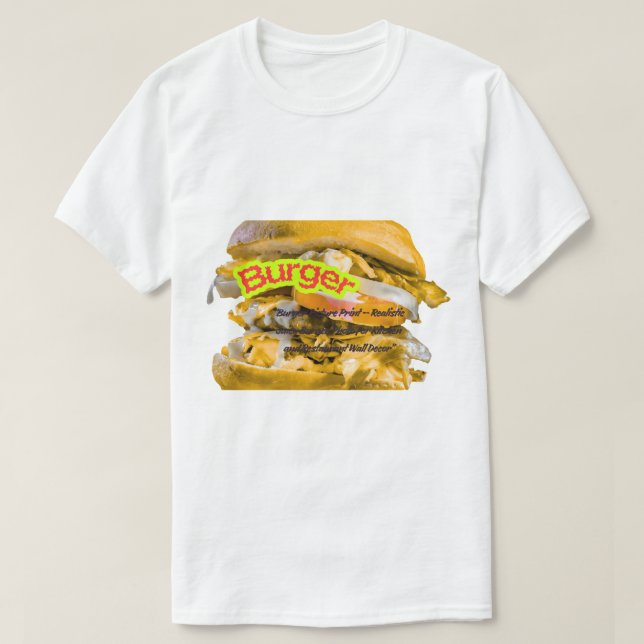 Big Juicy Burger Illustration | Funny Fast Food T-Shirt (Design Front)