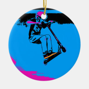 Big Jump - Scooter Rider Ceramic Ornament
