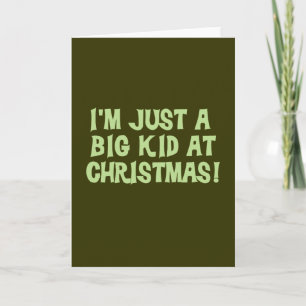 Big Kid at Christmas Tshirts and Gifts Holiday Card
