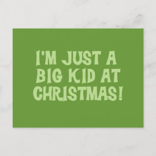 Big Kid at Christmas Tshirts and Gifts Holiday Postcard