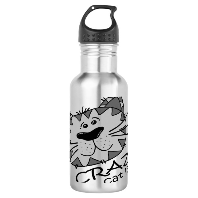 Big Kitty Face Crazy Cat Lady 710 Ml Water Bottle (Front)