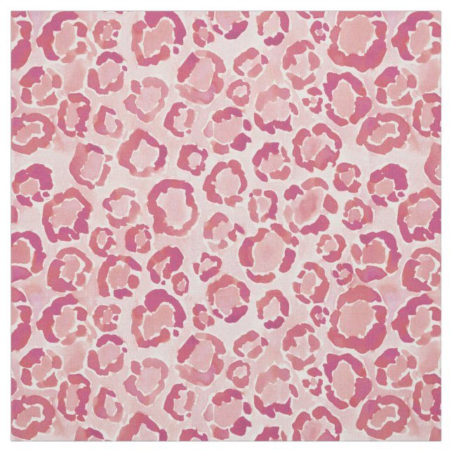 BIG KITTY KISS Peach Leopard Animal Print Pattern Fabric (Swatch)