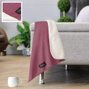 Big Knitted Stitch Look - Dark Rose Sherpa Blanket