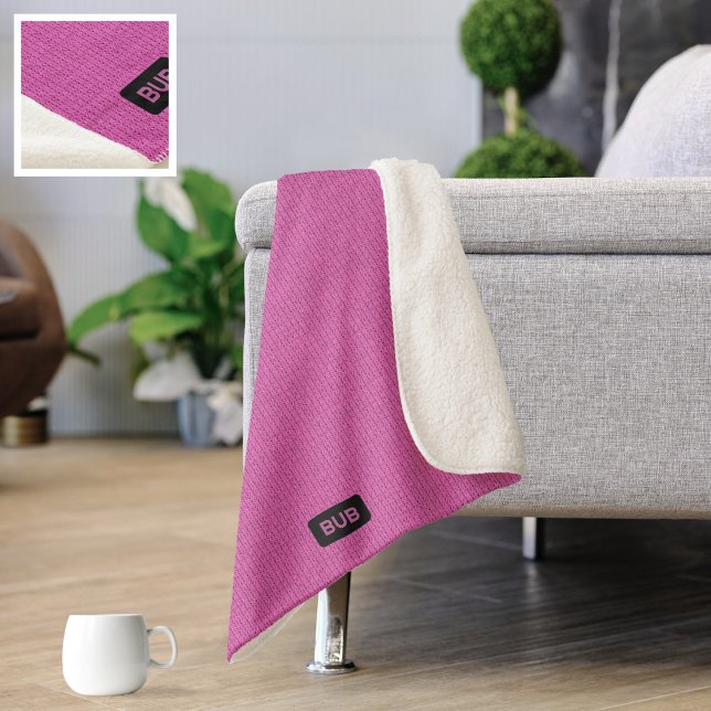 Big Knitting Stitches - Bubblegum Pink Custom Sherpa Blanket (Creator Uploaded)