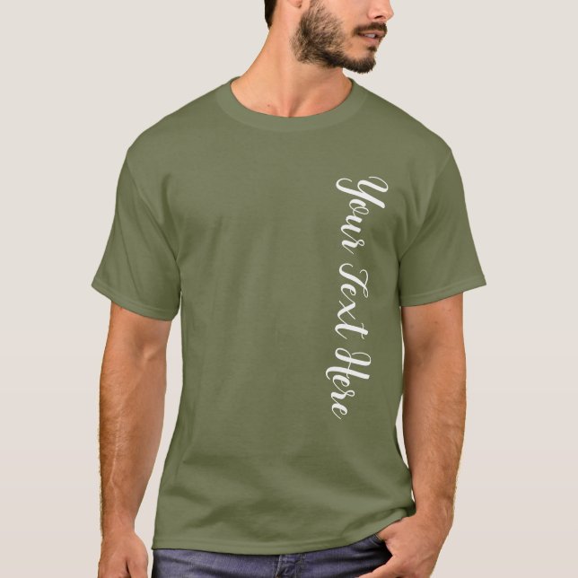 Big Large Font Text Handwritten Script Mens Modern T-Shirt (Front)