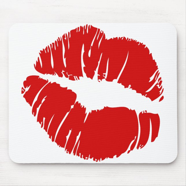 Big large lips kiss giant lips huge kissing mouth mouse pad (Front)