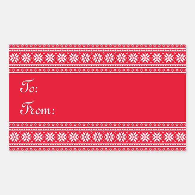 Big large rectangle to from Christmas tag stickers (Front)