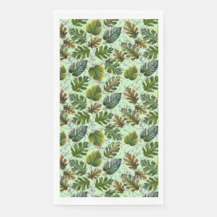 Big leaves pattern 01 LgreenBG Napkin