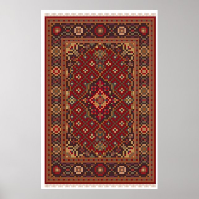 Big Lebowski Pixel Rug Poster (Front)