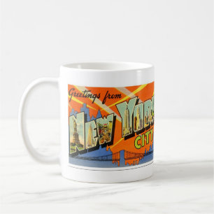 Big Letter Vintage New York City Postcard Coffee Mug