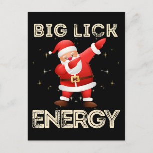 Big lick energy naughty Santa St. Nick Claus Holiday Postcard