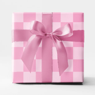 Big Light Pink Chequered Wrapping Paper
