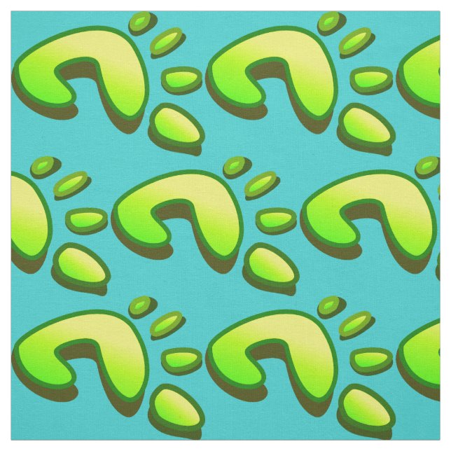 Big Lime Green Footprint Fabric (Swatch)