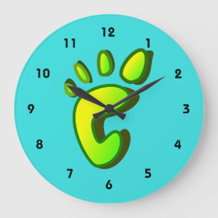 Big Lime Green Footprint Large Clock