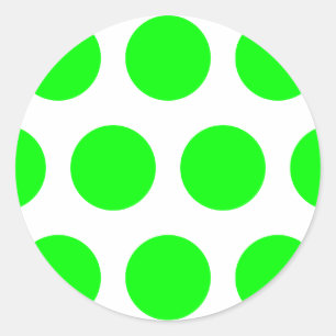 Big Lime Polka Dots Classic Round Sticker