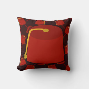 Big Little Fez Funny Hat Pattern Fun Cushion