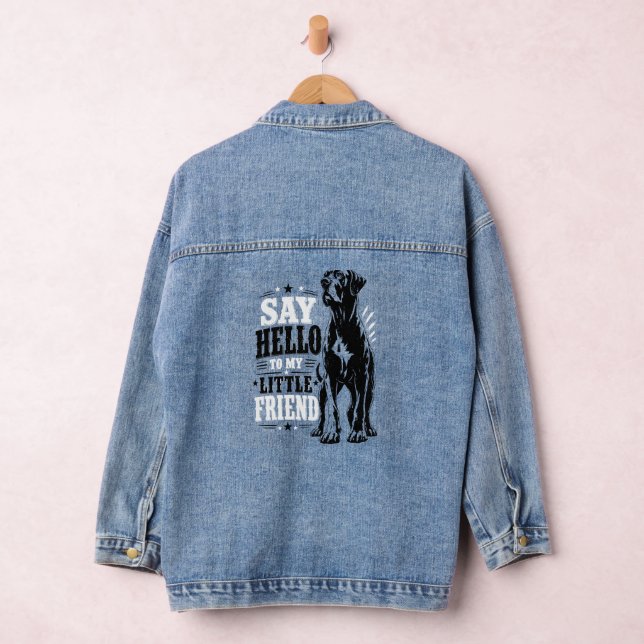 Big little Friend Great Dane Fun Denim Jacket (Hangar)