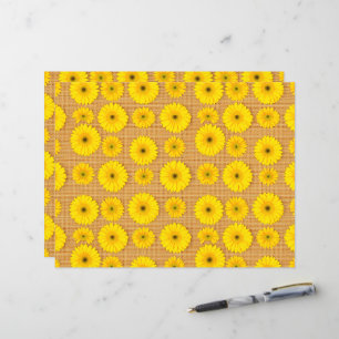 Big & Little Sunflowers on Burlap Scrapbook Paper