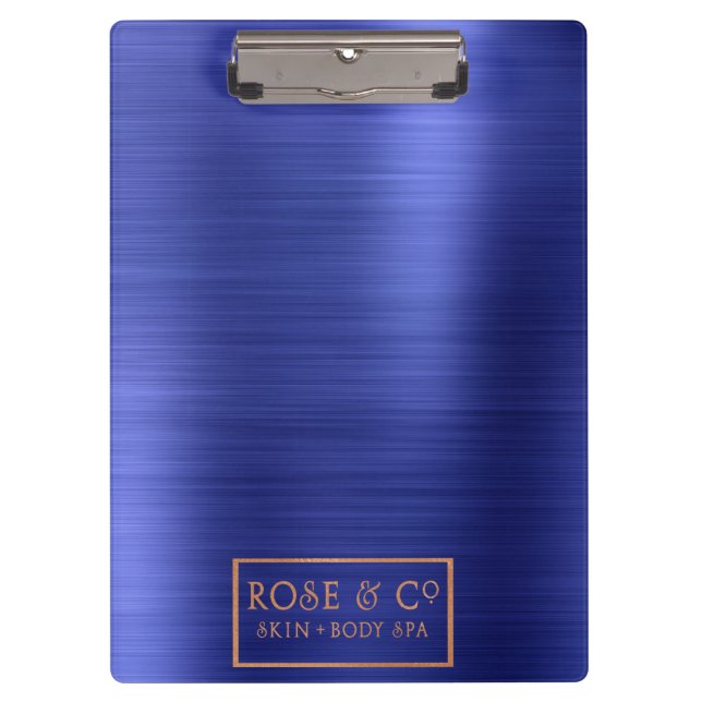 Big Logo Sapphire Cobalt Blue Metallic Lux Clipboard (Front)