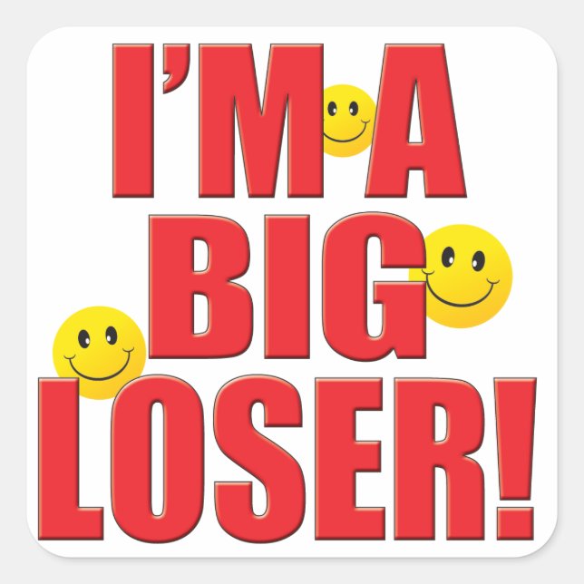 Big Loser Life Square Sticker (Front)