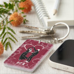 Big Love – romantic acrylic  Key Ring<br><div class="desc">An elegant acrylic keychain featuring a romantic silhouette of a couple dancing together inside a large heart. Set against a deep rich red background with delicate floral patterns, this design captures the beauty of love, harmony, and joyful moments. Perfect as a thoughtful gift for your partner, anniversary, wedding, engagement, or...</div>