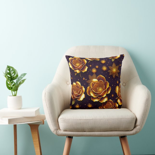Big Luxury Gold Rose Modern Collection Cushion (Chair)
